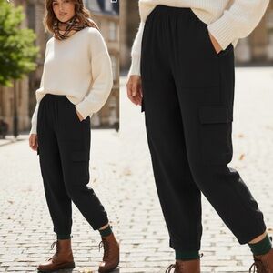 Aritzia Babaton‎ Titan Linen Cargo Pant black size 8